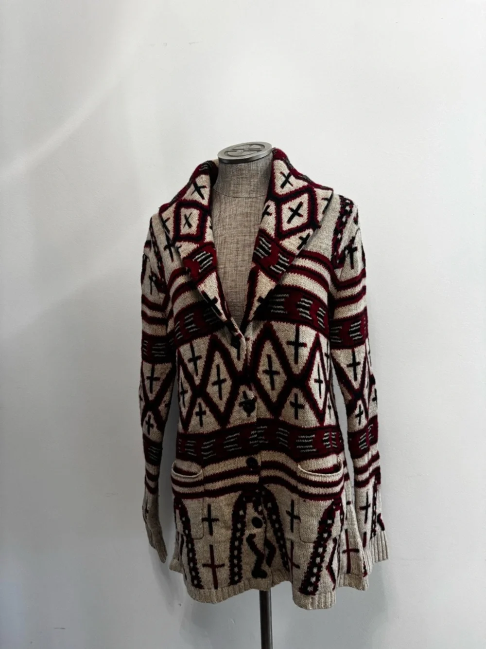 Ralph Lauren Southwestern Cardigan Shawl Collar Luxury knit M - Picture 3 of 6